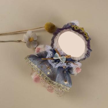 Imagem de Compatível com Labubu (sem boneca) - Conjunto de estilo Lolita de noite estrelada azul-dourado (faixa de cabeça de coroa + vestido de tule com renda e laço), roupas de boneca de 15 cm/17 cm (azul)
