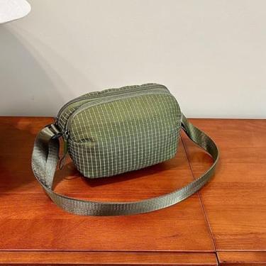 Imagem de Bolsa transversal feminina de nylon à prova d'água, xadrez, casual, com alça ajustável, Verde, Bolsa tiracolo