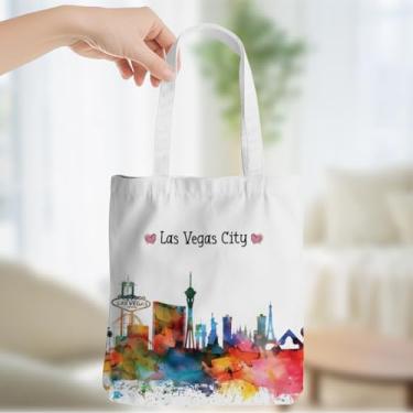 Imagem de Chicago Nashville, Itália, Paris, Nova York, lembranças, meninas, presentes de viagem, brindes de praia, bolsa de lona para mulheres, Las Vegas City 00258, Large