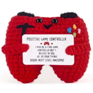 Imagem de Soobeeke Positive Crochet Gifts – Handmade Mini Game Controller for Gamers, Emotional Support Crochet Gamer Gifts for Teen Boys Men Women, Cute Desk & Room Decor Gift