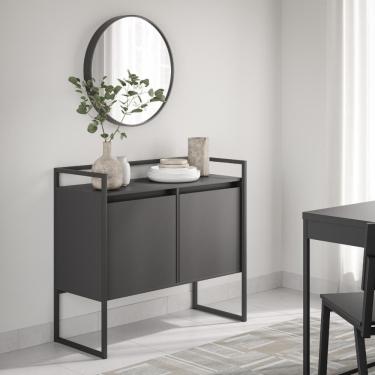 Imagem de Aparador Buffet 2 Portas Industrial Roma Preto