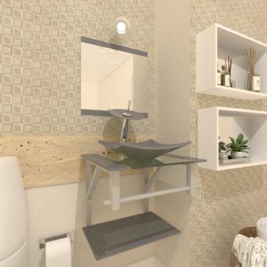 Imagem de Gabinete de vidro para banheiro 40cm ac slim com espelho - Ekasa, Prat