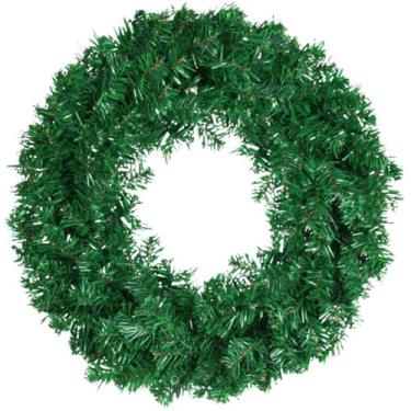 Imagem de Guirlanda Natalina25-40 Cm De Natal Decorativa Para Porta Com Flores Vermelhas Douradas Decoração Natal Decoração Equipado com pequenas bolas(Verde 120 Galhos - 40cm)