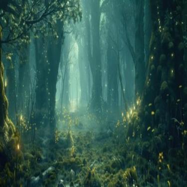 Imagem de Quadro Decorativo Forestal com Estampa de Árvore Alta e Folhagem Requintada 30x30cm