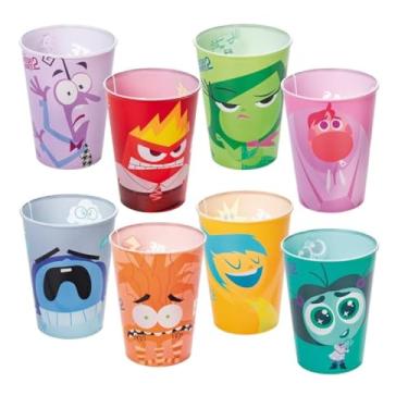 Imagem de Kit 8 Copos Decorados com Emoções Divertidamente 320 ml Plasútil