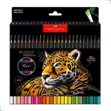 Imagem de Lapis de Pintar Faber Castell Super soft 50 Cores Kit Artistico Profis