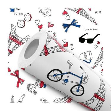 Imagem de Papel de Parede Vinílico Paris Torre Eiffel Teen Quarto 2m - DELIQUADR