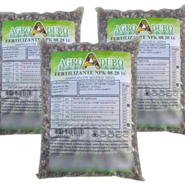 Imagem de Fertilizante NPK 08 28 16 Pacote 3Kg - AGROADUBO