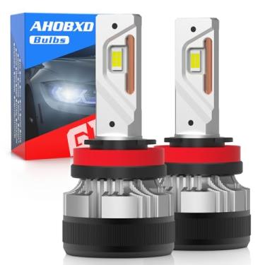 Imagem de AHOBXD Lâmpadas LED H11 6500K brancas com ventilador de resfriamento super brilhante 60000LM 900% lâmpadas de neblina para carro Plug and Play, pacote com 2