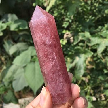 Imagem de FLOAPA Varinha de ponta de cristal de quartzo de morango natural cristal torre de quartzo cristal obelisco fundo plano pedras preciosas primárias e minerais