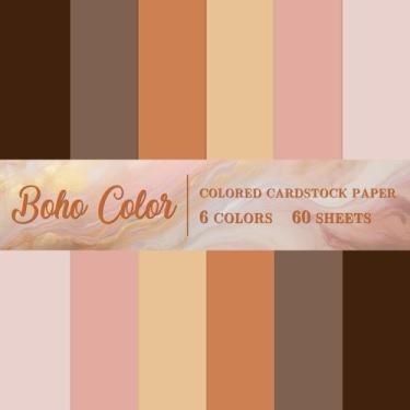 Imagem de Papel cartolina colorido de 60 folhas 22x28 cm, 180g, cores Boho - Mar