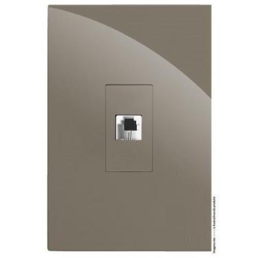 Imagem de Kit Rj45 Cat6 Internet Vertical 4X2 Brg11474-3Fe - Blux Recta Fendi Gl