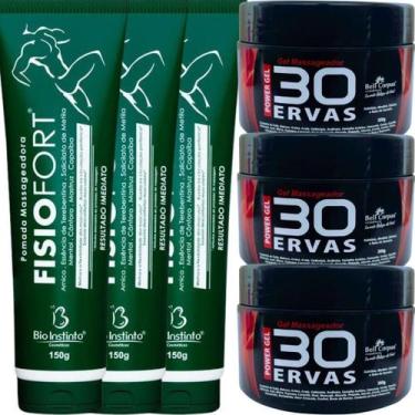 Imagem de Kit 3 Gel 30 Ervas Power 300G + 3 Pomada Fisiofort 150G - Bio Instinto