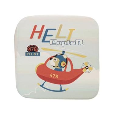 Imagem de menolana Assento elevatório para cadeira de jantar, almofada de elevação antiderrapante, padrão quadrado de desenho animado, almofada elevatória com alças para, Helicóptero, 40cmx40cmx5cm