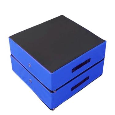 Imagem de KiBcsLic Conjunto de 2 Colchonetes de Levantamento de Peso Compactos com Alças para Fácil Transporte e Redução de Ruído para Academia, Garagem e Casa, Azul