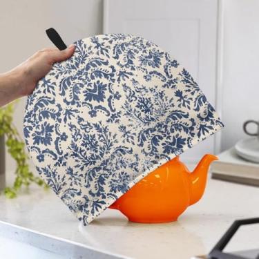 Imagem de Jnoscergon Chá floral aconchegante para bule de chá quente com isolamento térmico aconchegante para cozinha, chá de poeira, aquecedor de café da manhã, protetor de chaleira artística