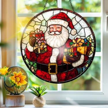 Imagem de Apanhador de sol de acrílico colorido, apanhadores de sol, decoração de janela suspensa de Papai Noel, arte de parede de criador de arco-íris, para quarto, varanda, interior, exterior, jardim