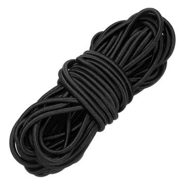 Imagem de PATIKIL Cordão elástico elástico, 1/20.3 cm x 81 cm de poliéster resistente cordas de choque corda elástica caiaque corda para caiaque lona gravata barco barraca acampamento artesanato DIY, preto