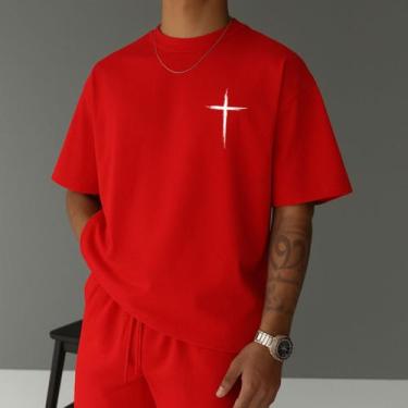 Imagem de Camiseta Masculina Streetwear Cruz Evangélica Gospel Camisa Unissex Te
