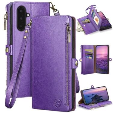 Imagem de XcaseBar Capa carteira compatível com Samsung Galaxy A17 5G com zíper para cartão de crédito 【bloqueio RFID】, capa flip fólio de couro PU à prova de choque feminina masculina para Samsung A17 capa