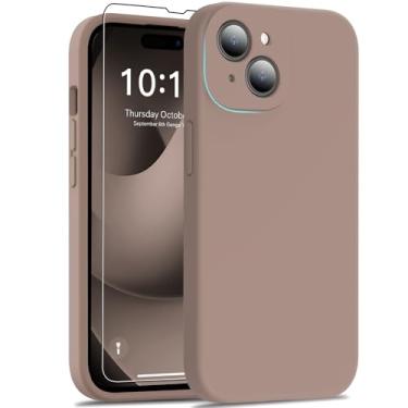 Imagem de DEENAKIN Capa de silicone projetada para iPhone 15 Plus com protetor de tela - Proteção aprimorada da câmera - Sensação suave de pele de bebê - Capa protetora de celular de ajuste fino de 6,7
