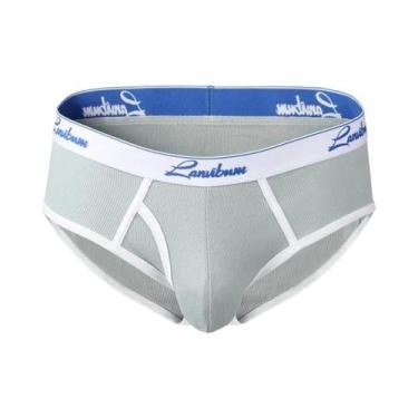 Imagem de Cuecas Masculinas De Algodão Respirável De Cintura Média Em Cores Sóli