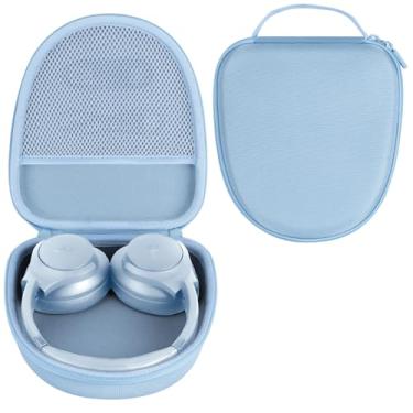 Imagem de RIYADAone Capa rígida de substituição para fones de ouvido Anker Soundcore Life Q20 Q30 Q35 Q40 Q45 Q20+ Q20i híbrido com cancelamento de ruído ativo (capa azul celeste)
