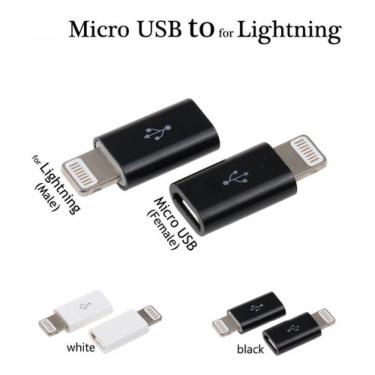 Imagem de Adaptador Lightning Micro Usb 8 Pinos iPhone 5 6 7 8 X 10