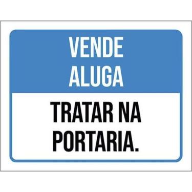 Imagem de Kit 5 Placas Sinalização - Vende Aluga Tratar Portaria - Sinalizo