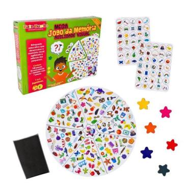 Imagem de Jogo Infantil Mega Memória Brinquedos Educativos de Madeira Agilidade 