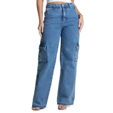 Imagem de Calça Jeans Sawary Wide Leg - 282013 - Azul 38-Feminino