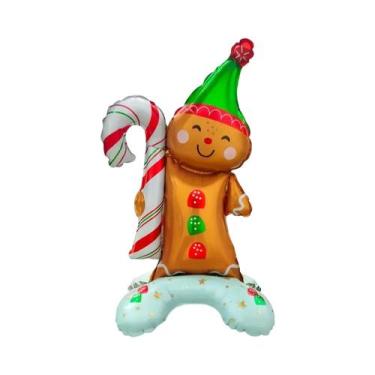 Imagem de Balões De Festa De Natal Homem De Gengibre Chapéu Verde 2pçs Decoraçõe