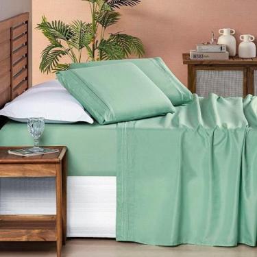 Imagem de Jogo De Cama Allegra Solteiro 03 Peças - Salvia - BIA ENXOVAIS