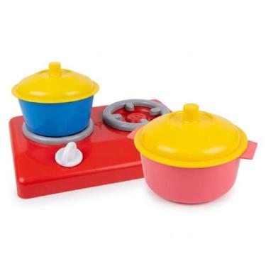 Imagem de Brinquedo Menina Kit Cozinha Infantil Fogão Pequeno com Panelas Faz de