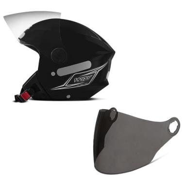Imagem de Capacete Moto Aberto Mixs Way + Viseira Fumê, PRETO, 60