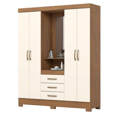 Imagem de Guarda Roupa 04 Portas E 03 Gavetas Nápole B24 Nature Off White - Henn - Briz
