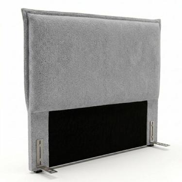 Imagem de Cabeceira Para Cama Box Casal Padrão Virella 140cm Moderna com Frame Bouclê Cinza - Des...