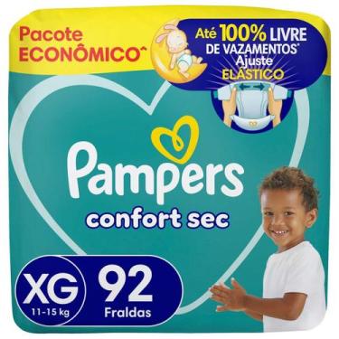 Imagem de Fralda Pampers Confort Sec Tamanho XG (11-15kg) 92 Unidades, XG, 92 un