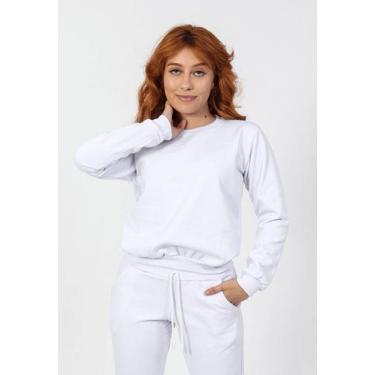 Imagem de Moletom Careca Feminino - Techmalhas, Branco, G1