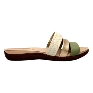 Imagem de Tamanco modare feminino 7125200, Creme, Verde, Dourado, 35