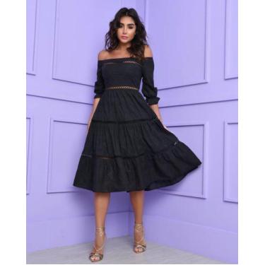 Imagem de Vestido Midi de Laise - Store Dot, Preto, P