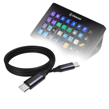 Imagem de BoxWave Cabo compatível com Elgato Stream Deck XL - Cabo DirectSync PD (3 pés) - USB-C para USB-C (100W), carregamento trançado tipo C e sincronização rápida - Preto