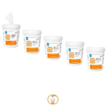 Imagem de Panos Desinfetantes Umedecidos Wipes Clean By Peroxy Kit 5 - Spartan