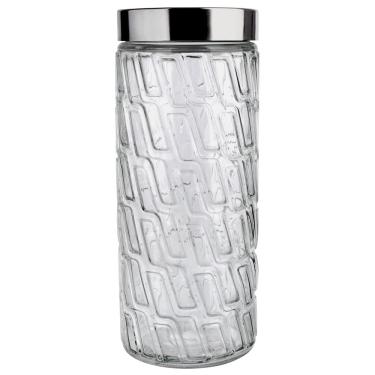 Imagem de Pote Redondo Euro Home Mosaico em Vidro e Inox – 2 L