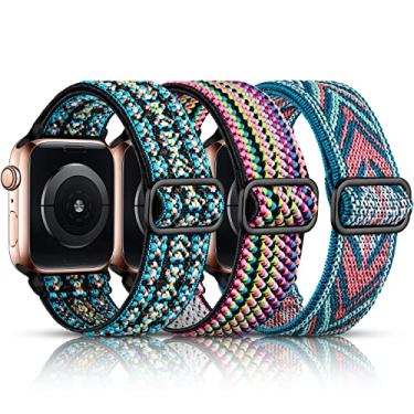 Imagem de Pulseira DaQin, para Apple Watch, Nylon, Elástica, Trançada, Unissex, Compatível com iWatch, Séries 10/9/8/7/6/5/4/3/2/1/SE de 38, 40, 41, 42, 44, 45, 46 mm