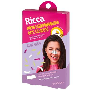 Imagem de Adesivo Para Remoção De Cravos Do Nariz Ricca Com 3 Unidades - 3717