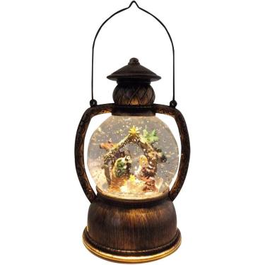 Imagem de Globo De Neve Decorativo Lampião Natalino Iluminado 19cm