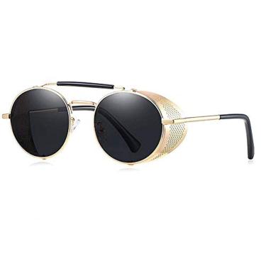 Imagem de Óculos de Sol Barcur Steampunk Polarizados Anti Reflexo com Proteção uv400 BC8375