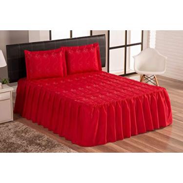Imagem de Colcha Casal Padrão Encantos 03 Peças- Vermelho