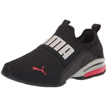Imagem de PUMA Tênis masculino Axelion Slip On Cross Trainer, preto, alto risco, vermelho-cinza, violeta, 45